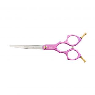 TAURO PRO LINE cutting scissors, for the right-handed 16.5 cm curved, aluminum, 440c stainless steel, purple