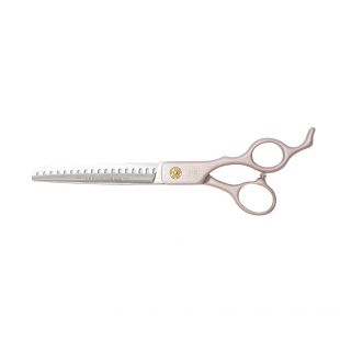 TAURO PRO LINE Ultra light thinning scissors, for the right-handed 18 cm 18 teeth, aluminum, 440c stainless steel, pink