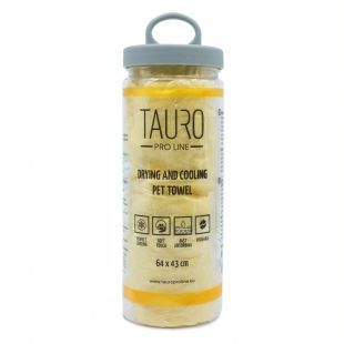 TAURO PRO LINE Высоковпитывающее и охлаждающее полотенце для домашних животных 64x43 см, желтое