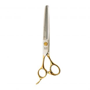 TAURO PRO LINE thinning scissors Janita Plungė line, for the left-handed 16 cm, 40 teeth, 440c stainless steel, golden handles