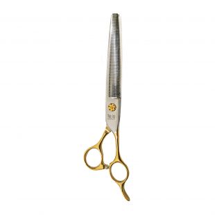 TAURO PRO LINE Thinning scissors Janita Plungė line, for the right-handed 18 cm, 56 teeth, 440c stainless steel, golden handles