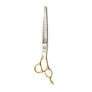 TAURO PRO LINE Chunker scissors Janita Plungė line, for the right-handed 19 cm, 24 teeth, 440c stainless steel, golden handles