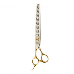 TAURO PRO LINE thinning scissors Janita Plungė line, for the left-handed 19 cm, 24 teeth, 440c stainless steel, golden handles