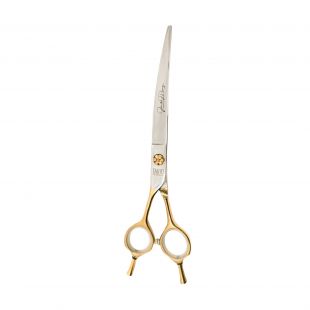 TAURO PRO LINE cutting scissors Janita Plungė line, for the left-handed 18 cm, curved, 440c stainless steel, golden handles