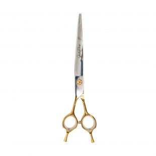 TAURO PRO LINE cutting scissors Janita Plungė line, for the left-handed 19 cm, curved, 440c stainless steel, golden handles
