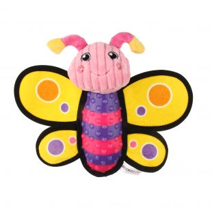 MISOKO&CO toy for dogs BUTTERFLY, yellow, plush, 26x27x7 cm