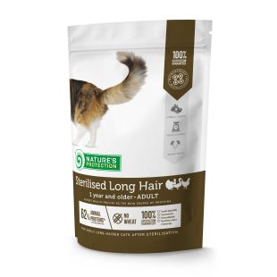 NATURE'S PROTECTION dry food for adult long haired cats after sterilisation with poultry 400 g