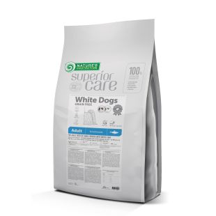 NATURE'S PROTECTION SUPERIOR CARE dry grain free food for adult dogs of small breeds with white coat, with herring  10kg
