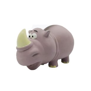 HIPPIE PET Игрушка для собак НОСОРОГ, латексный, серый, 17 см