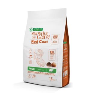 NATURE'S PROTECTION SUPERIOR CARE dry grain free food for adult dogs of small breeds with red coat, with lamb  1.5 kg