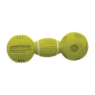 HIPPIE PET Toy for dogs DUMBBELL, latex, green, 14,8 cm