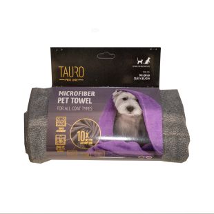 TAURO PRO LINE microfiber towel for pets 60x90 cm, grey