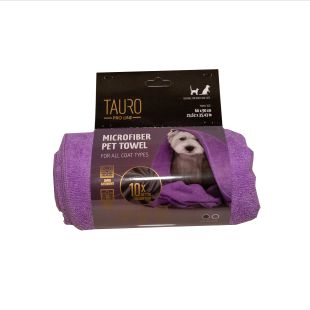 TAURO PRO LINE microfiber towel for pets 60x90 cm, purple