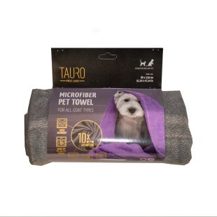 TAURO PRO LINE microfiber towel for pets 80x120 cm, grey