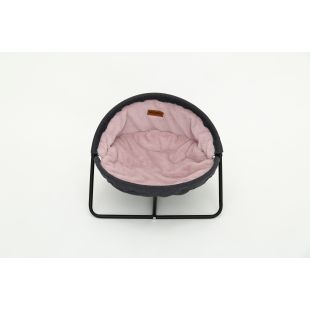 MISOKO Pet bed, round, steel frame 45x20 cm, grey and pink