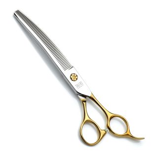 TAURO PRO LINE thinning scissors, Janita Plungė line, for the right-handed 18 cm, 56 teeth, stainless steel, golden handles
