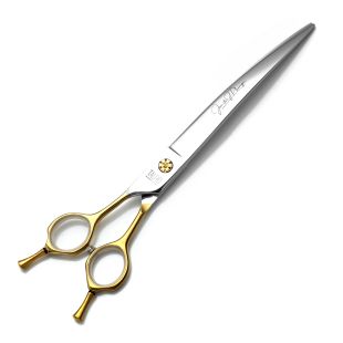 TAURO PRO LINE cutting scissors, Janita Plungė line, for the left-handed 20 cm curved, 440c stainless steel, golden handles
