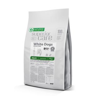 NATURE'S PROTECTION SUPERIOR CARE dry grain free food for adult dogs of small breeds with white coat, with insect  10kg