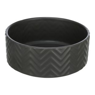 TRIXIE bowl for pets 0.4 l/ø 13 cm, ceramic, matte/black